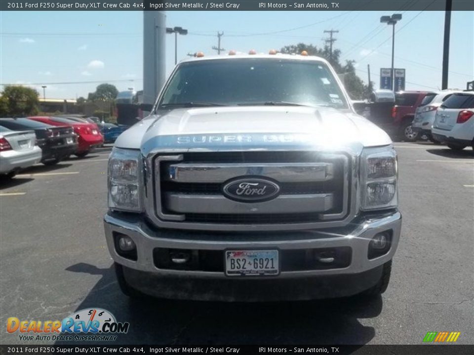 2011 Ford F250 Super Duty XLT Crew Cab 4x4 Ingot Silver Metallic / Steel Gray Photo #8