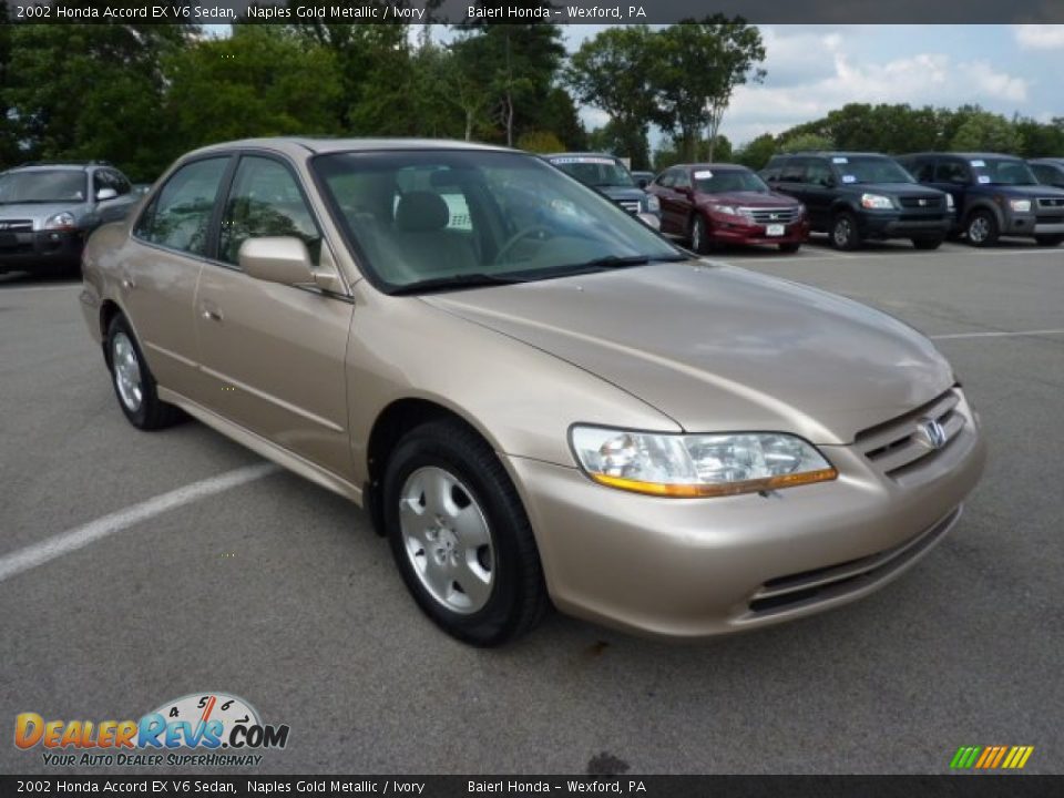 2002 Honda Accord EX V6 Sedan Naples Gold Metallic / Ivory Photo #1