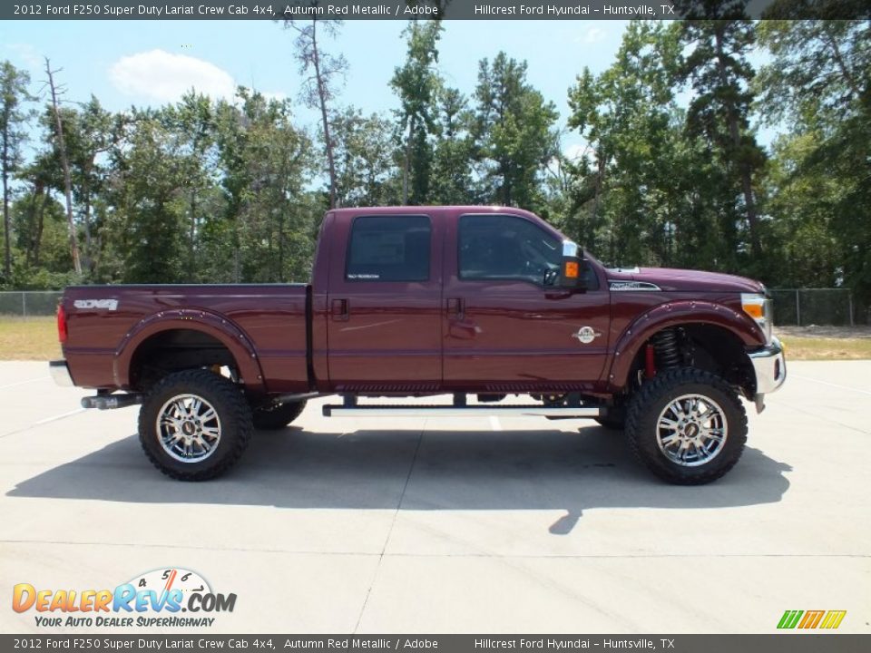 2012 Ford F250 Super Duty Lariat Crew Cab 4x4 Autumn Red Metallic / Adobe Photo #2