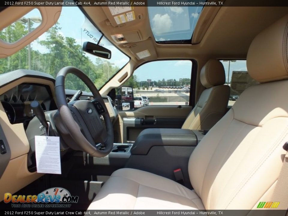2012 Ford F250 Super Duty Lariat Crew Cab 4x4 Autumn Red Metallic / Adobe Photo #3