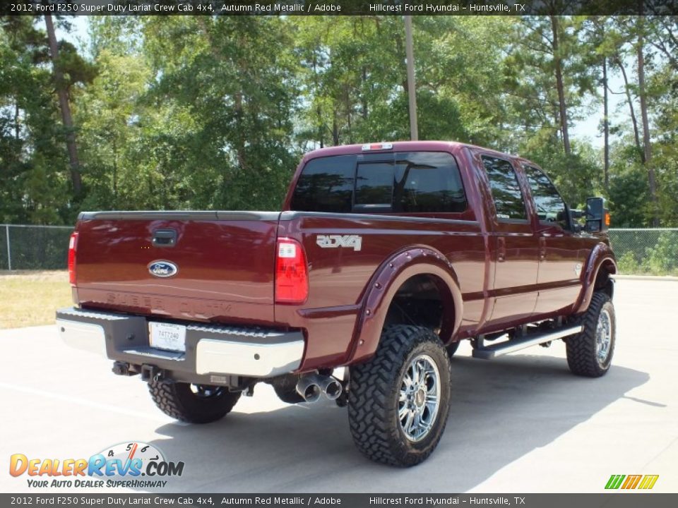 2012 Ford F250 Super Duty Lariat Crew Cab 4x4 Autumn Red Metallic / Adobe Photo #5