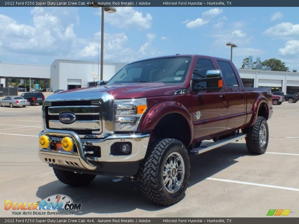 2012 Ford F250 Super Duty Lariat Crew Cab 4x4 Autumn Red Metallic / Adobe Photo #9