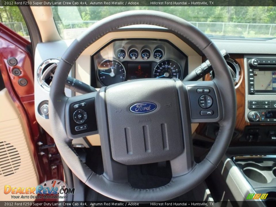2012 Ford F250 Super Duty Lariat Crew Cab 4x4 Autumn Red Metallic / Adobe Photo #15