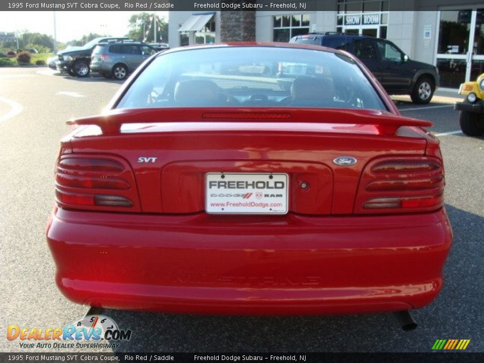 1995 Ford Mustang SVT Cobra Coupe Rio Red / Saddle Photo #5