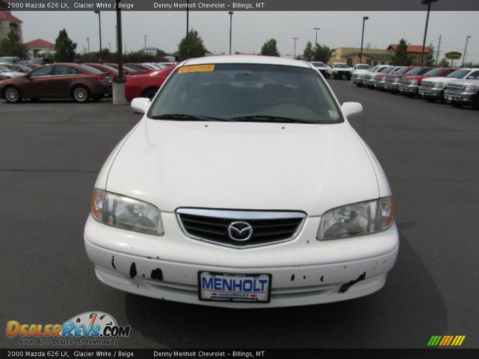 2000 Mazda 626 LX Glacier White / Beige Photo #2