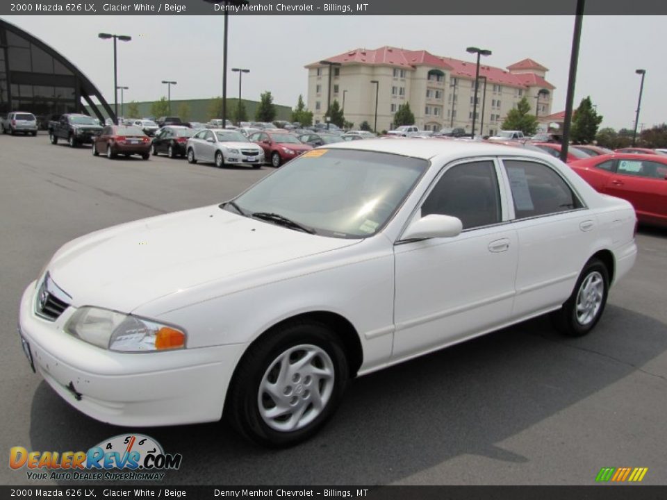 2000 Mazda 626 LX Glacier White / Beige Photo #3