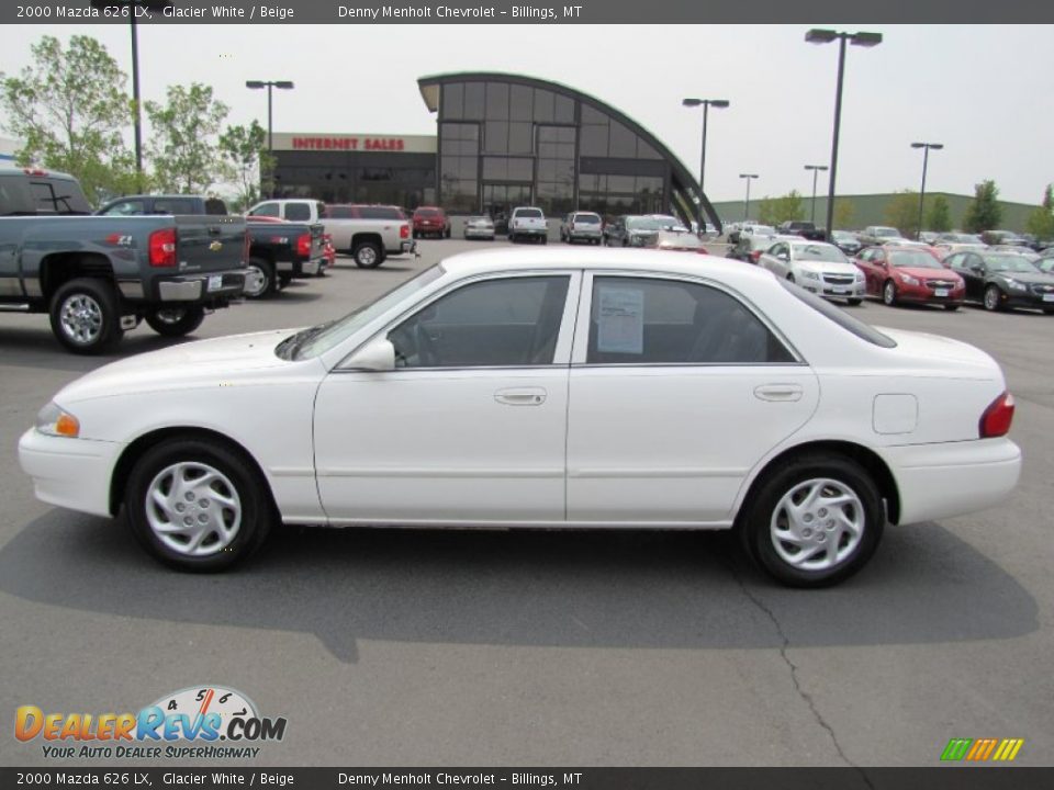 2000 Mazda 626 LX Glacier White / Beige Photo #4