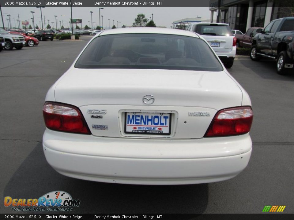 2000 Mazda 626 LX Glacier White / Beige Photo #6