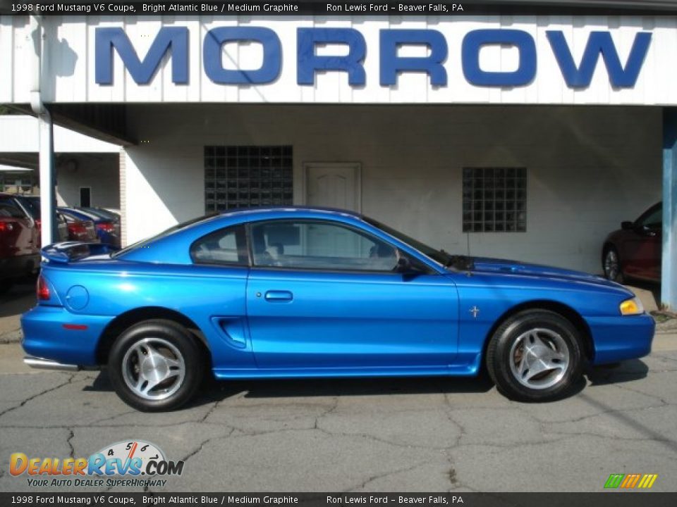 1998 Ford Mustang V6 Coupe Bright Atlantic Blue / Medium Graphite Photo #1