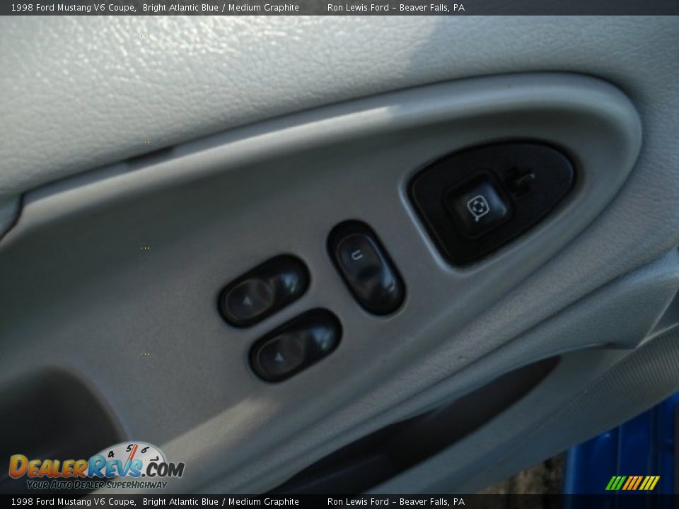 1998 Ford Mustang V6 Coupe Bright Atlantic Blue / Medium Graphite Photo #15