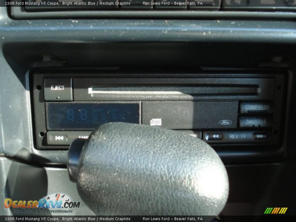 1998 Ford Mustang V6 Coupe Bright Atlantic Blue / Medium Graphite Photo #16