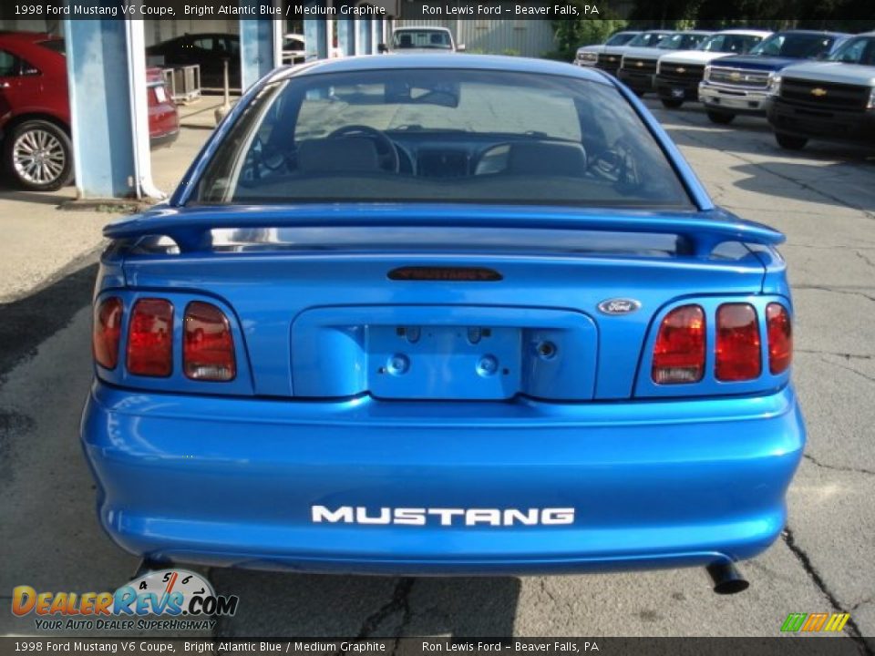 1998 Ford Mustang V6 Coupe Bright Atlantic Blue / Medium Graphite Photo #24