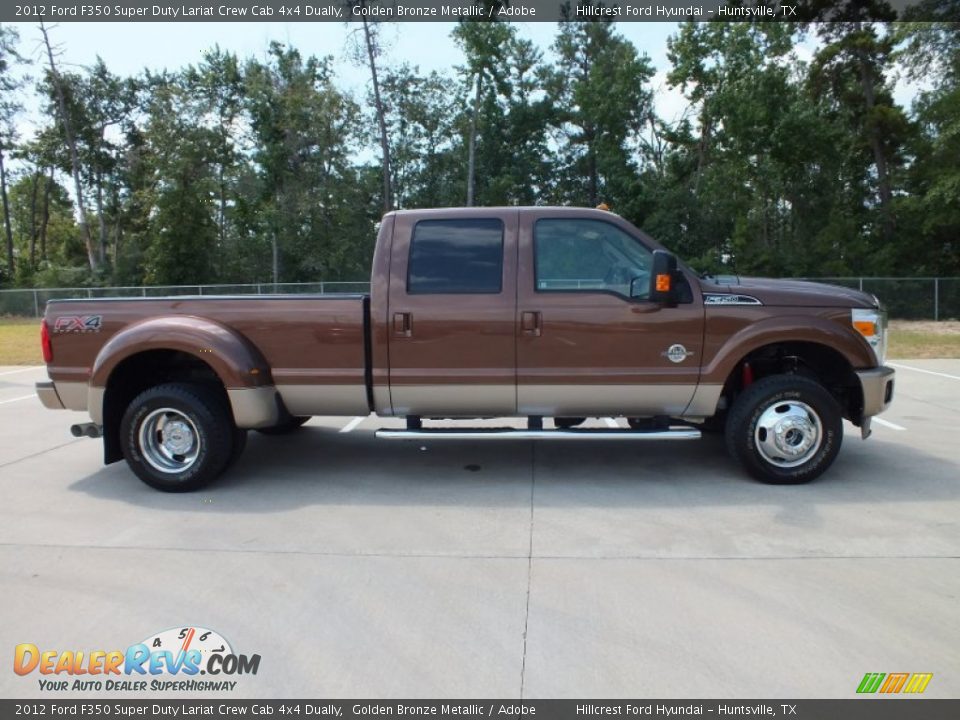 2012 Ford F350 Super Duty Lariat Crew Cab 4x4 Dually Golden Bronze Metallic / Adobe Photo #2