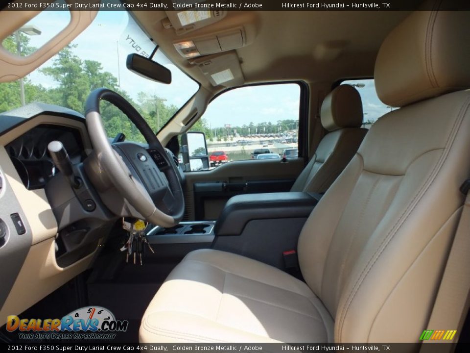 2012 Ford F350 Super Duty Lariat Crew Cab 4x4 Dually Golden Bronze Metallic / Adobe Photo #3
