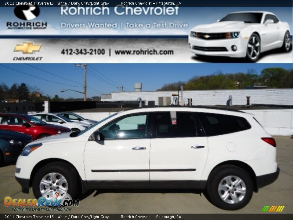 2011 Chevrolet Traverse LS White / Dark Gray/Light Gray Photo #1