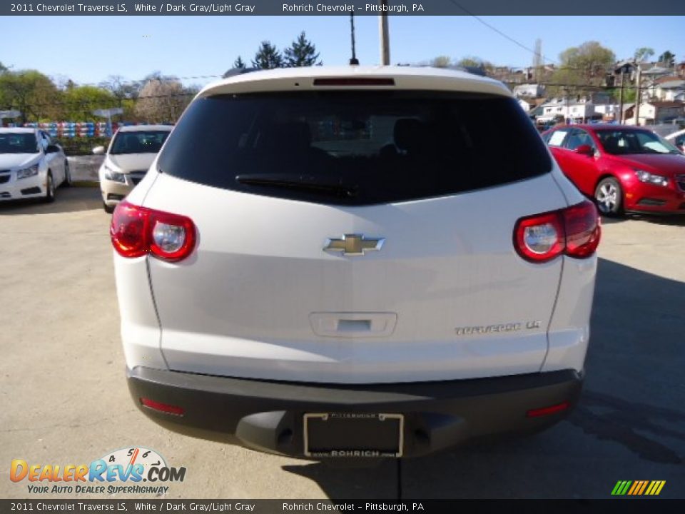 2011 Chevrolet Traverse LS White / Dark Gray/Light Gray Photo #3