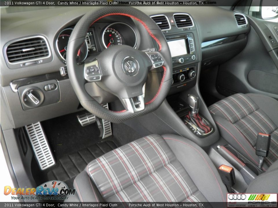 2011 Volkswagen GTI 4 Door Candy White / Interlagos Plaid Cloth Photo #8