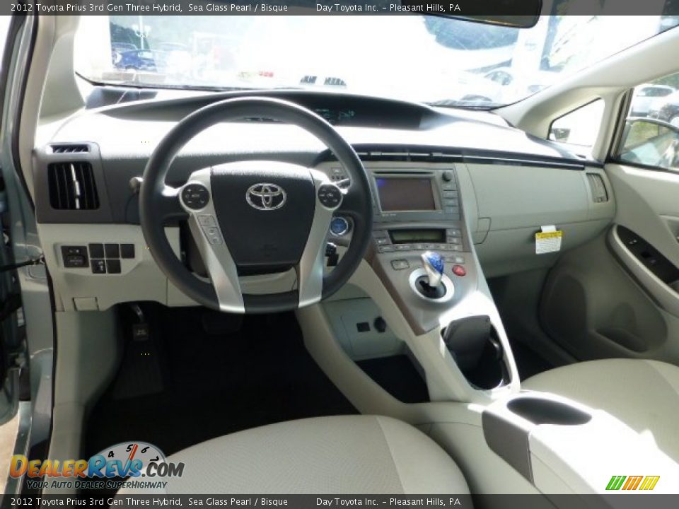 2012 Toyota Prius 3rd Gen Three Hybrid Sea Glass Pearl / Bisque Photo #10