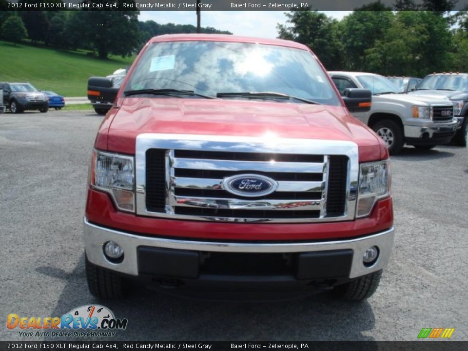 2012 Ford F150 XLT Regular Cab 4x4 Red Candy Metallic / Steel Gray Photo #3
