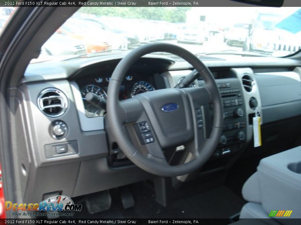2012 Ford F150 XLT Regular Cab 4x4 Red Candy Metallic / Steel Gray Photo #10