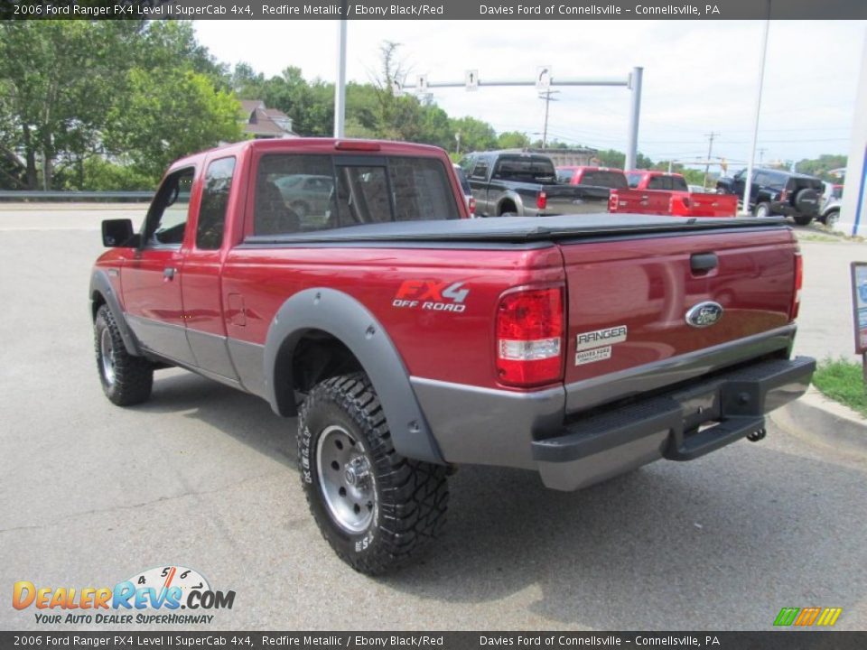 2006 Ford Ranger FX4 Level II SuperCab 4x4 Redfire Metallic / Ebony Black/Red Photo #3