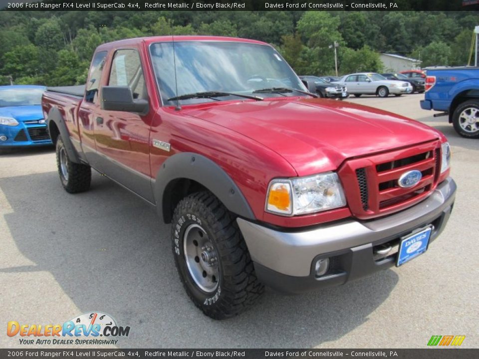 2006 Ford Ranger FX4 Level II SuperCab 4x4 Redfire Metallic / Ebony Black/Red Photo #5