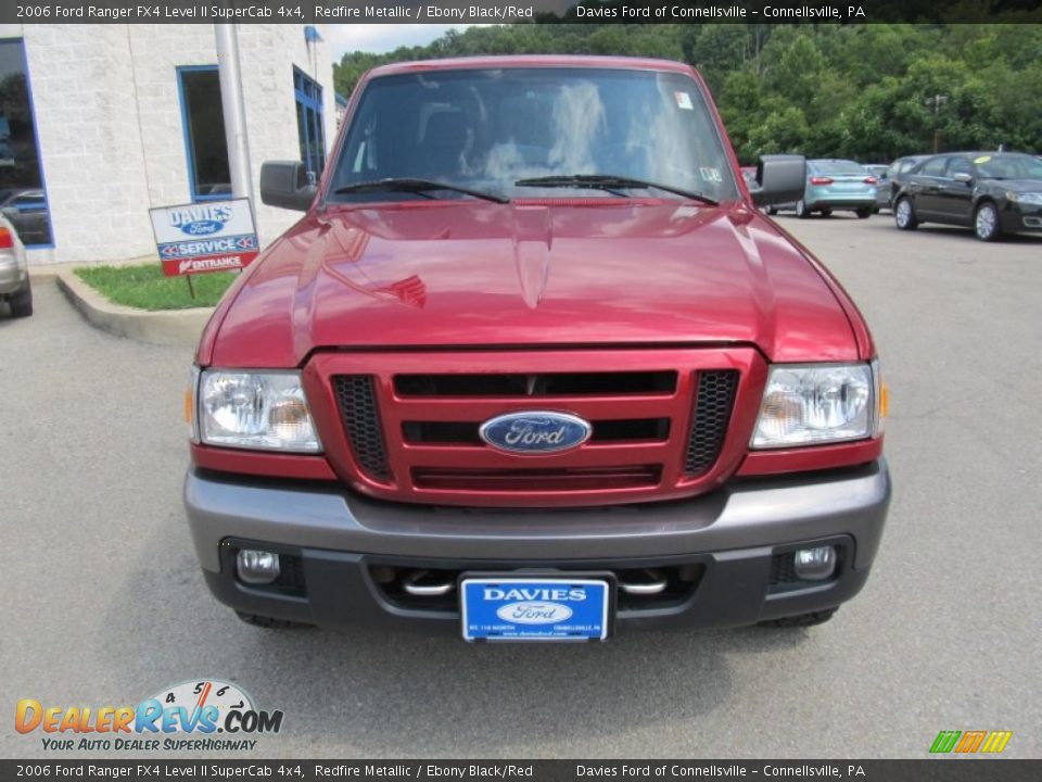 2006 Ford Ranger FX4 Level II SuperCab 4x4 Redfire Metallic / Ebony Black/Red Photo #6