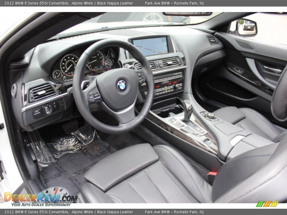 Black Nappa Leather Interior - 2012 BMW 6 Series 650i Convertible Photo #10