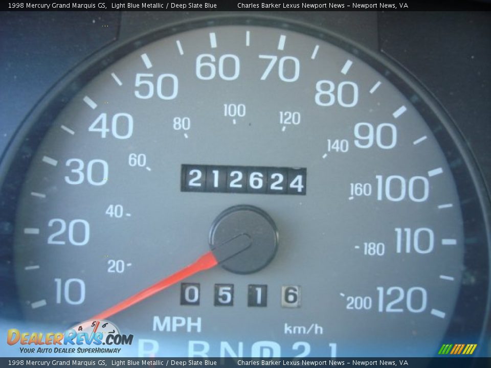 1998 Mercury Grand Marquis GS Light Blue Metallic / Deep Slate Blue Photo #11