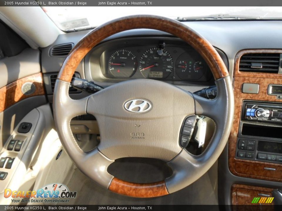 2005 Hyundai XG350 L Black Obsidian / Beige Photo #20