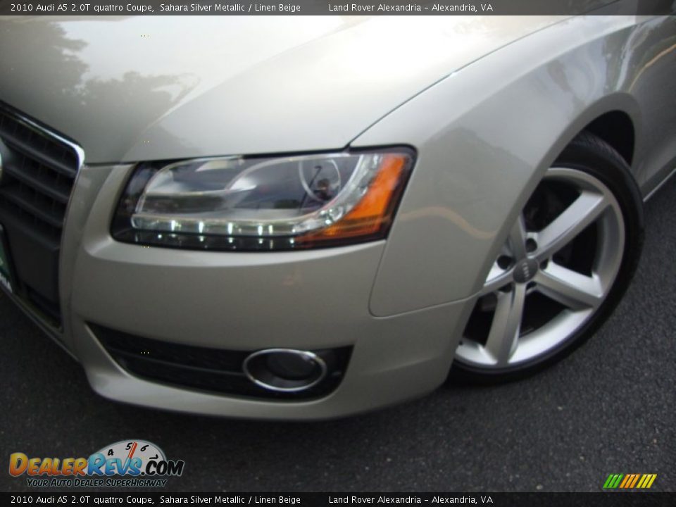 2010 Audi A5 2.0T quattro Coupe Sahara Silver Metallic / Linen Beige Photo #5