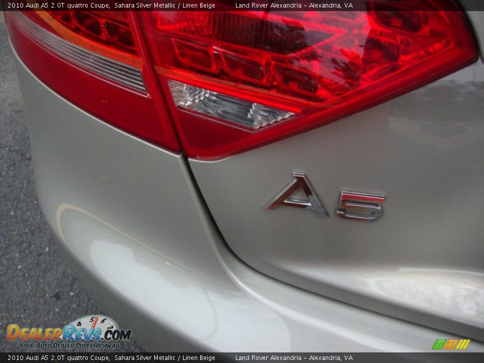 2010 Audi A5 2.0T quattro Coupe Sahara Silver Metallic / Linen Beige Photo #9