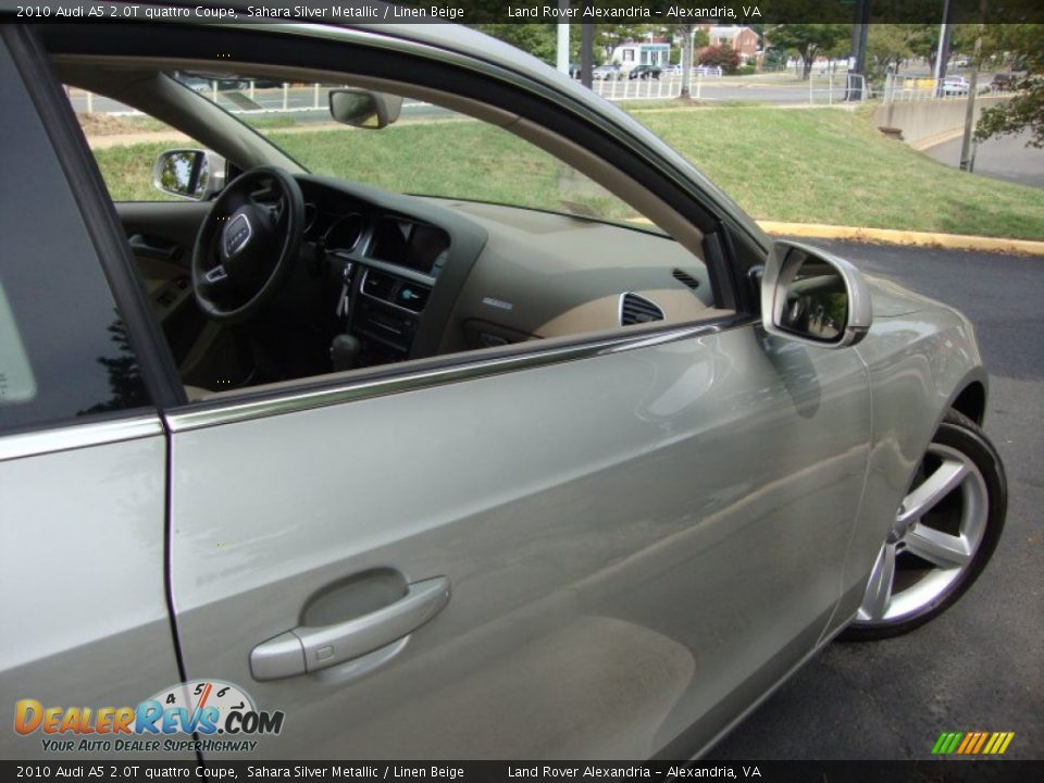 2010 Audi A5 2.0T quattro Coupe Sahara Silver Metallic / Linen Beige Photo #16