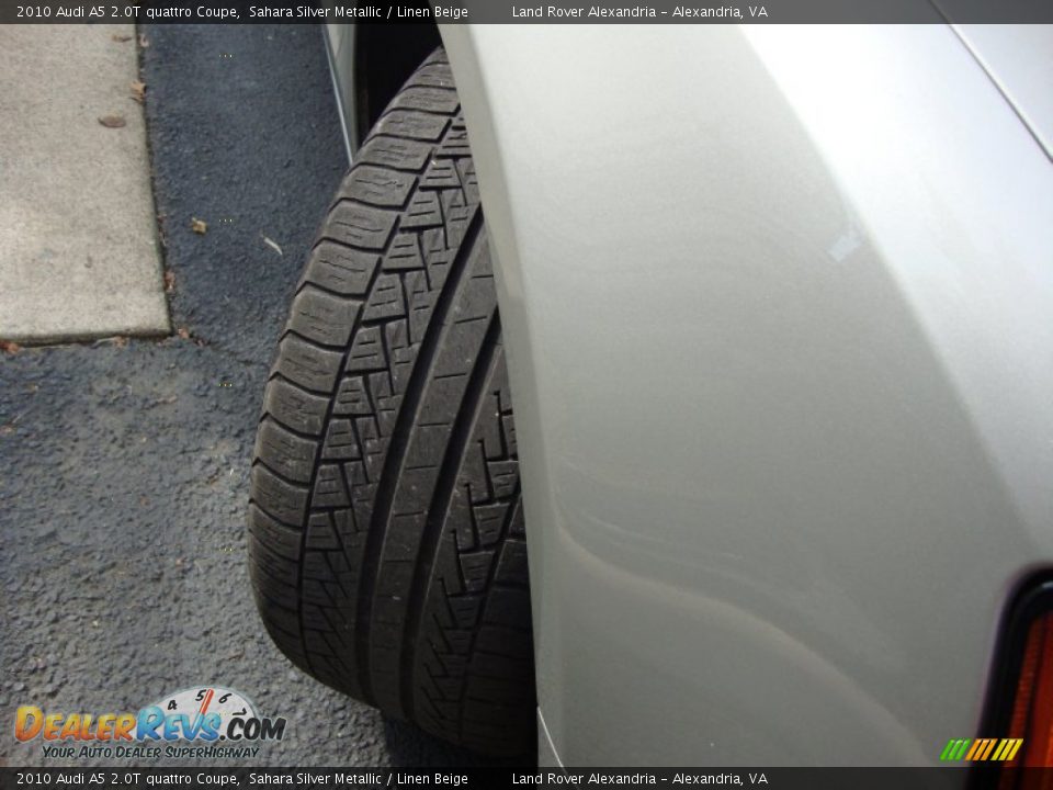 2010 Audi A5 2.0T quattro Coupe Sahara Silver Metallic / Linen Beige Photo #18