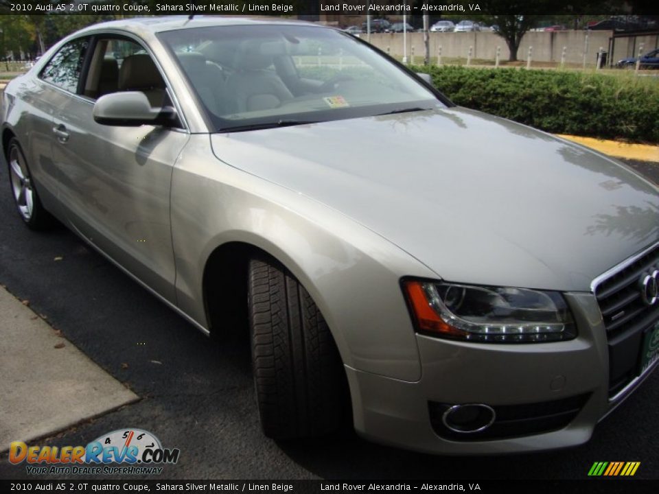 2010 Audi A5 2.0T quattro Coupe Sahara Silver Metallic / Linen Beige Photo #19