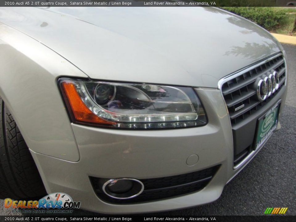2010 Audi A5 2.0T quattro Coupe Sahara Silver Metallic / Linen Beige Photo #20