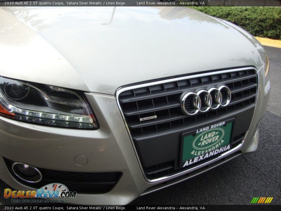 2010 Audi A5 2.0T quattro Coupe Sahara Silver Metallic / Linen Beige Photo #21