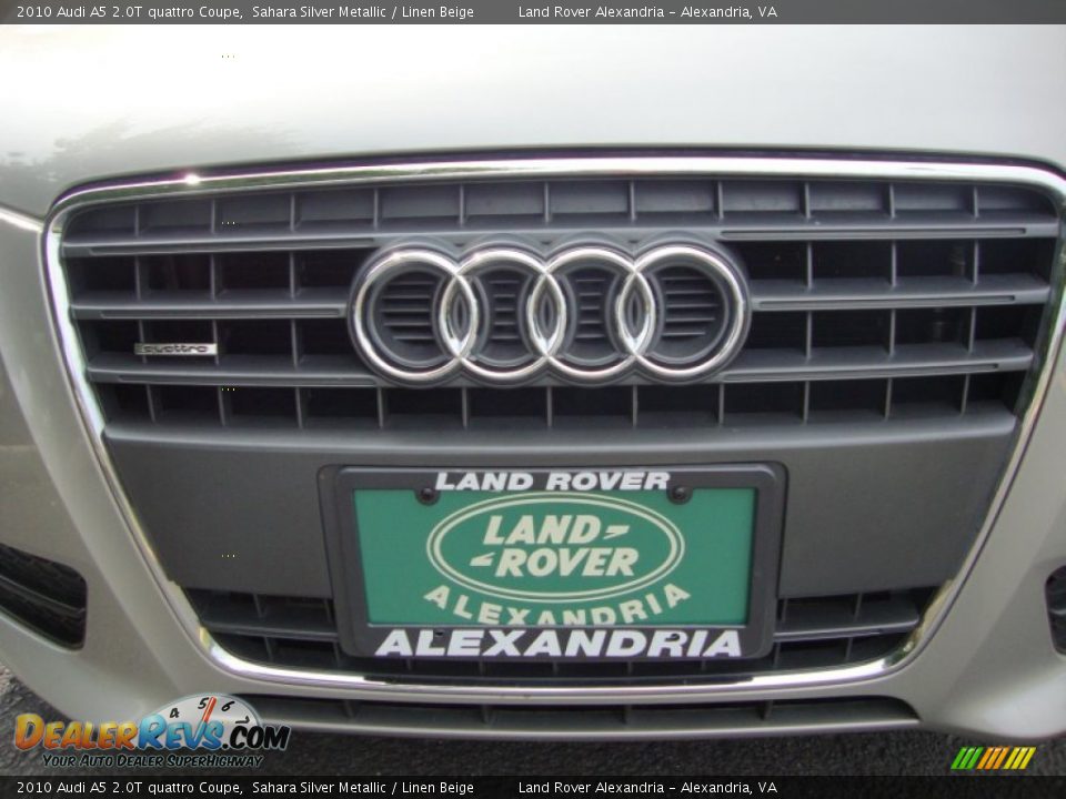 2010 Audi A5 2.0T quattro Coupe Sahara Silver Metallic / Linen Beige Photo #22