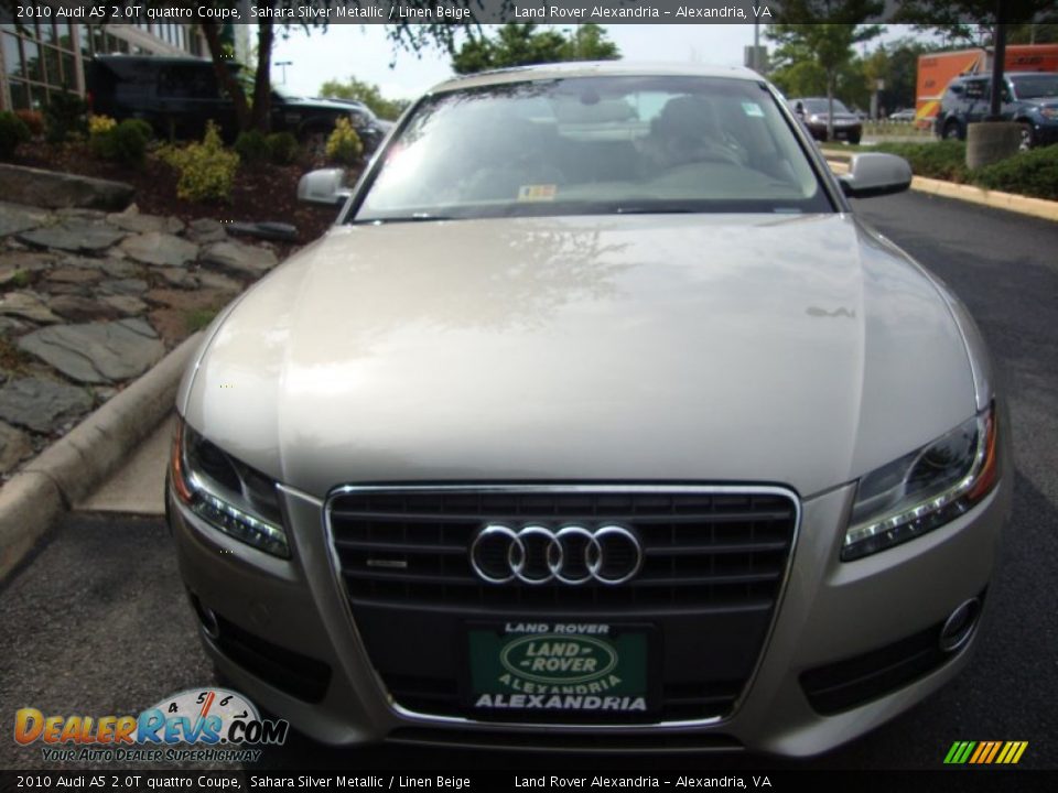 2010 Audi A5 2.0T quattro Coupe Sahara Silver Metallic / Linen Beige Photo #23