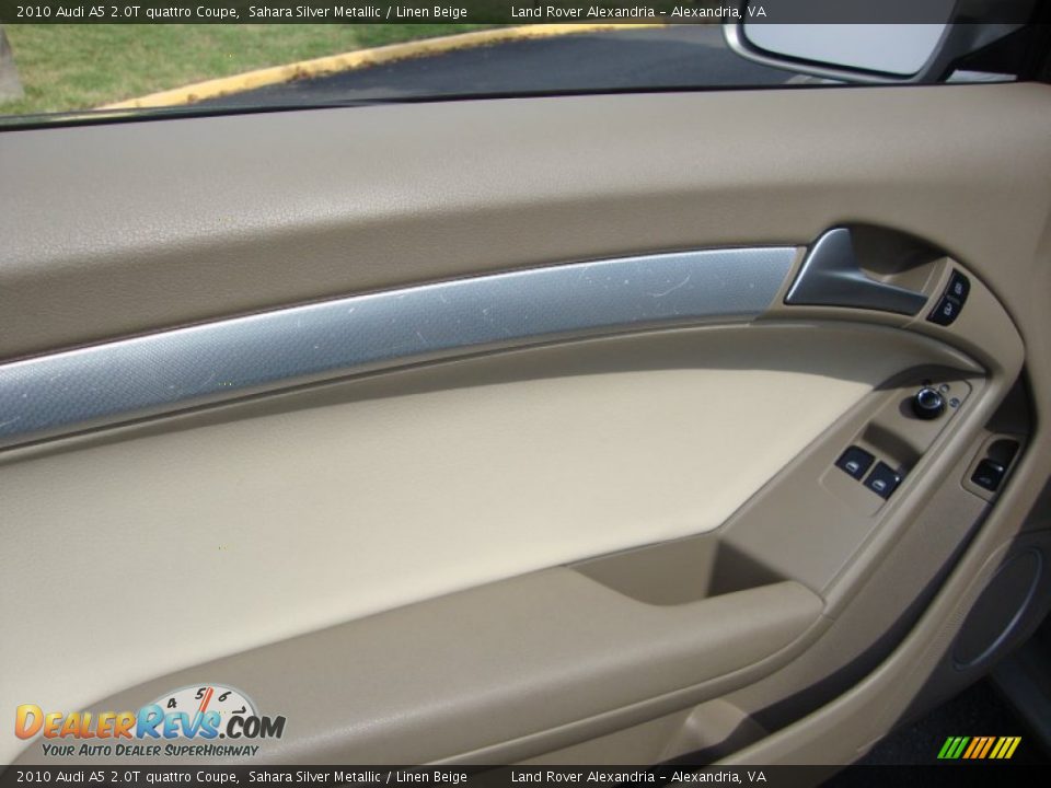 2010 Audi A5 2.0T quattro Coupe Sahara Silver Metallic / Linen Beige Photo #24