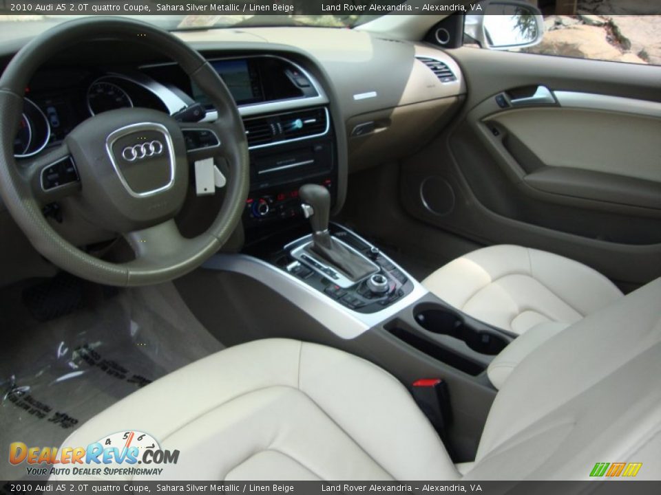 Linen Beige Interior - 2010 Audi A5 2.0T quattro Coupe Photo #28