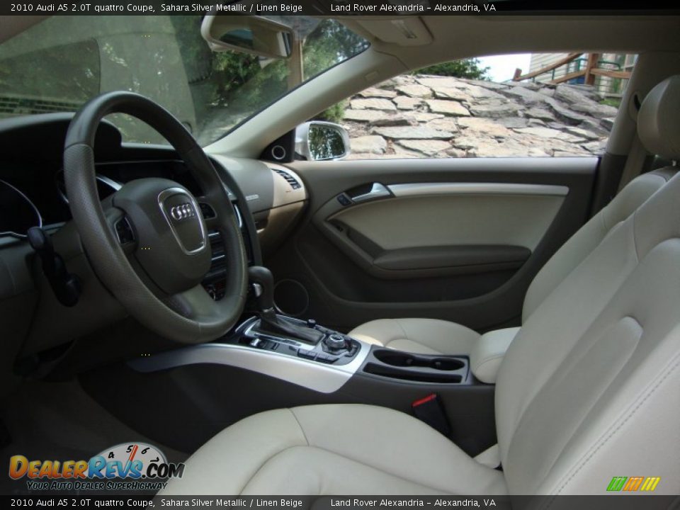 2010 Audi A5 2.0T quattro Coupe Sahara Silver Metallic / Linen Beige Photo #29
