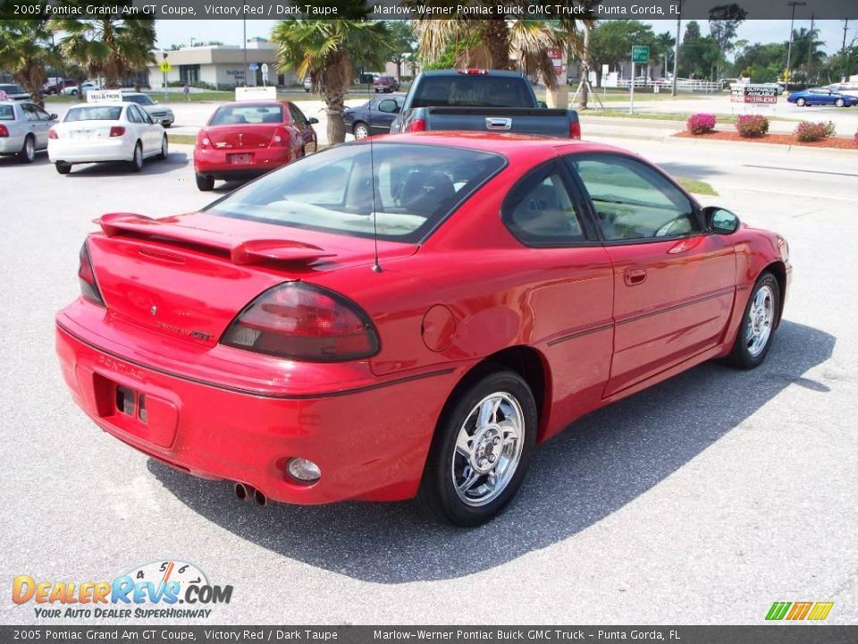 2005 Pontiac Grand Am GT Coupe Victory Red / Dark Taupe Photo #5