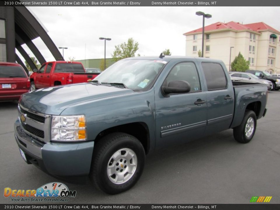 2010 Chevrolet Silverado 1500 LT Crew Cab 4x4 Blue Granite Metallic / Ebony Photo #3