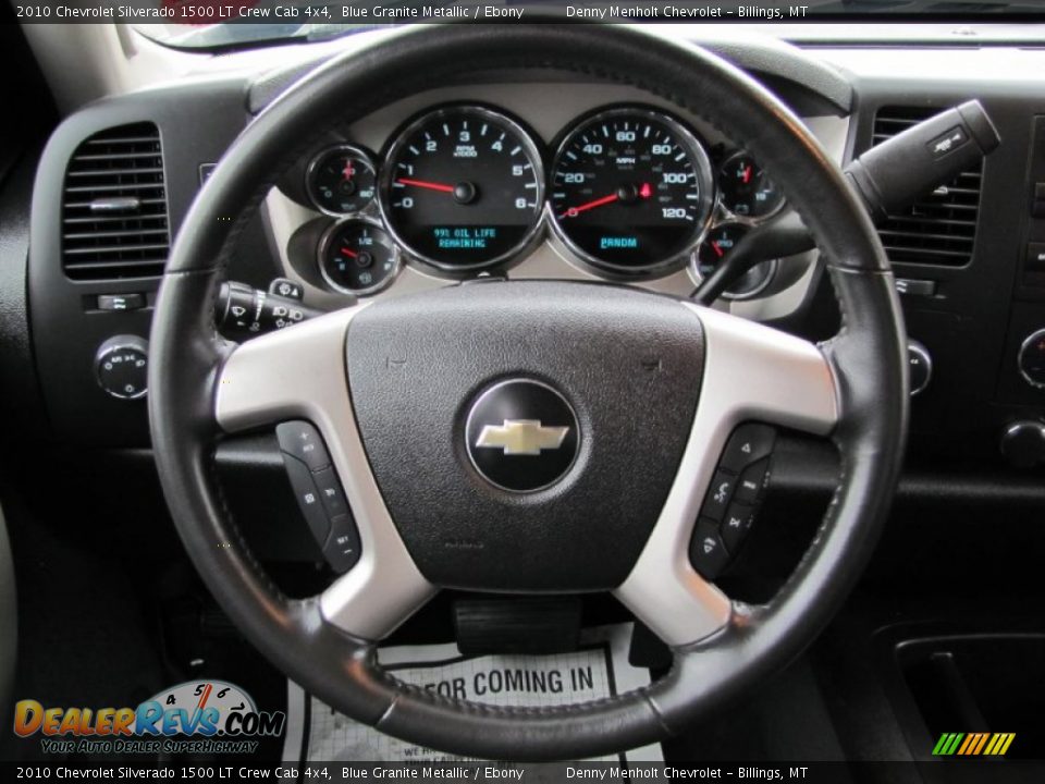 2010 Chevrolet Silverado 1500 LT Crew Cab 4x4 Blue Granite Metallic / Ebony Photo #11