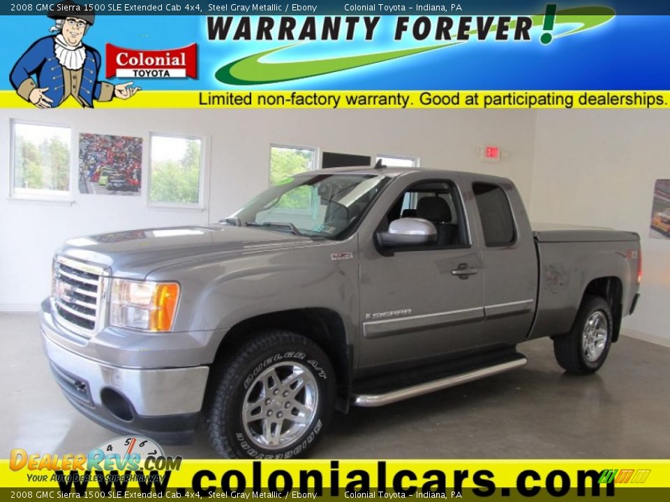 2008 GMC Sierra 1500 SLE Extended Cab 4x4 Steel Gray Metallic / Ebony Photo #1