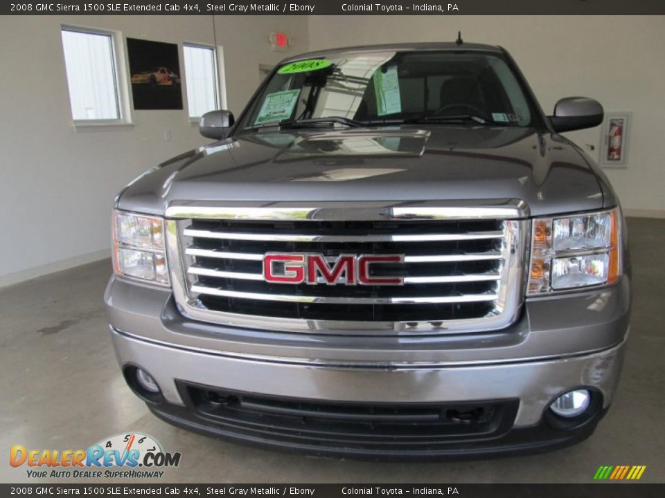 2008 GMC Sierra 1500 SLE Extended Cab 4x4 Steel Gray Metallic / Ebony Photo #10