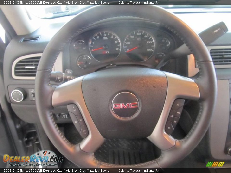 2008 GMC Sierra 1500 SLE Extended Cab 4x4 Steel Gray Metallic / Ebony Photo #15