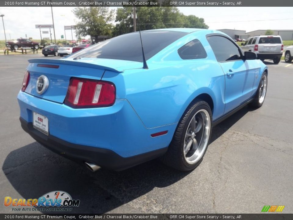 2010 Ford Mustang GT Premium Coupe Grabber Blue / Charcoal Black/Grabber Blue Photo #5