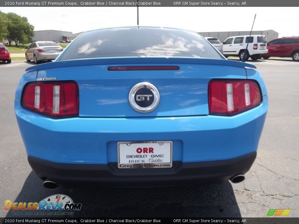 2010 Ford Mustang GT Premium Coupe Grabber Blue / Charcoal Black/Grabber Blue Photo #6